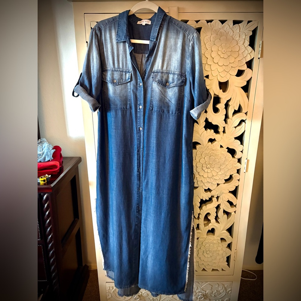 Bella Dahl Indigo Maxi Dress size L Like New